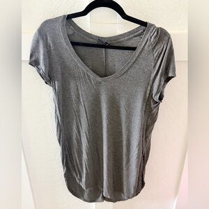 Casual V-Neck Women's Tee - Gray
